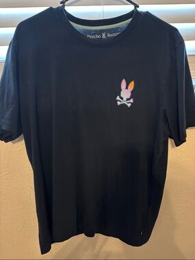 Psycho Bunny Black Tee with Subtle Logo Tab